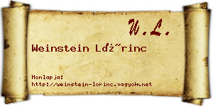 Weinstein Lőrinc névjegykártya