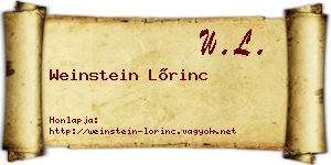 Weinstein Lőrinc névjegykártya